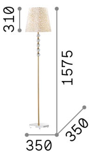 Piantana Classica Queen Metallo Oro 1 Luce E27