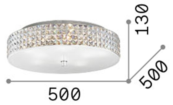 Plafoniera Contemporanea Roma Metallo-Cristallo Cromo 9 Luci 3W 3000K Luce Calda