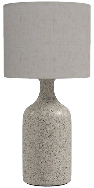 HOMCOM Lampada da tavolo con base in ceramica e paralume in lino, 22x22x45 cm, sabbia e beige | Aosom Italy
