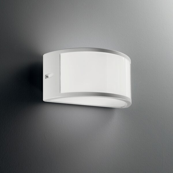 Applique Moderna Rex-1 Alluminio-Materie Plastiche Bianco 1 Luce E27