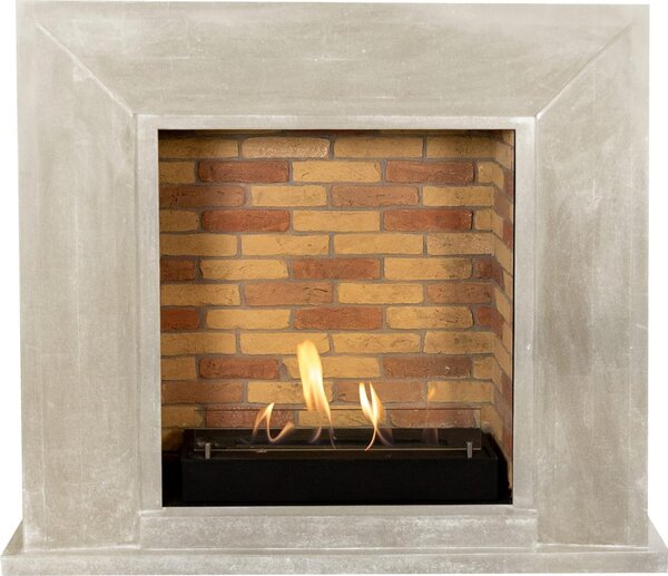 Caminetto a etanolo Xaralyn - Nero BST-SWP - pietra naturale levigata bianca - riscaldamento a 3 kW - caminetto da incasso incluso - caminetto decorativo