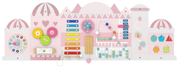 Costway Pannelli da attività per bambini tavola sensoriale montessori 11 in 1 in legno, Pannelli centro attività da parete per sala giochi