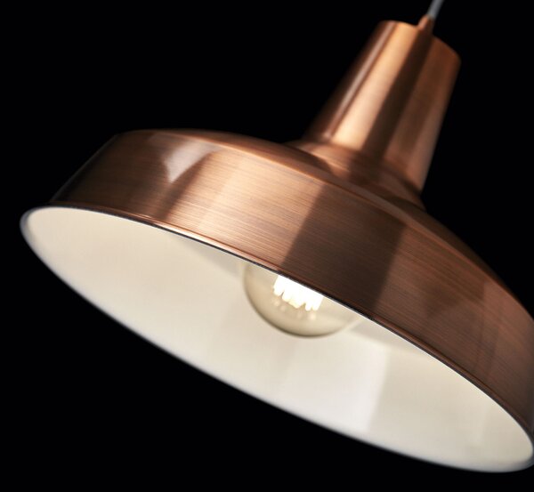 Sospensione Industrial-Minimal Moby Metallo Rame 1 Luce E27
