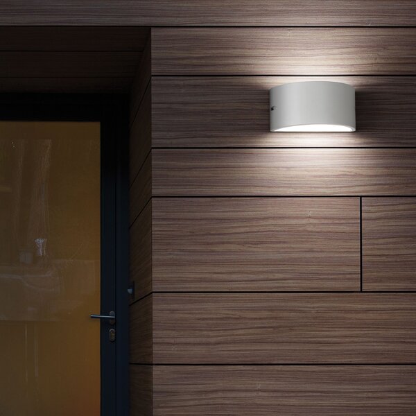 Applique Moderna Rex-2 Alluminio-Materie Plastiche Bianco 1 Luce E27