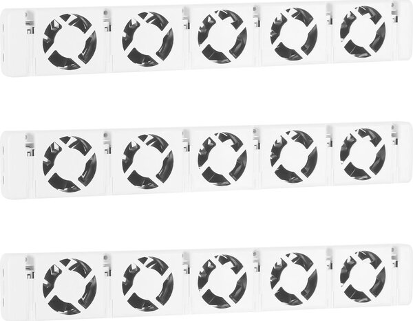Ventilatore per termosifoni Ikodm, 5 ventole, set da 3, con magnete, portata d'aria di 150 CFM, termostato