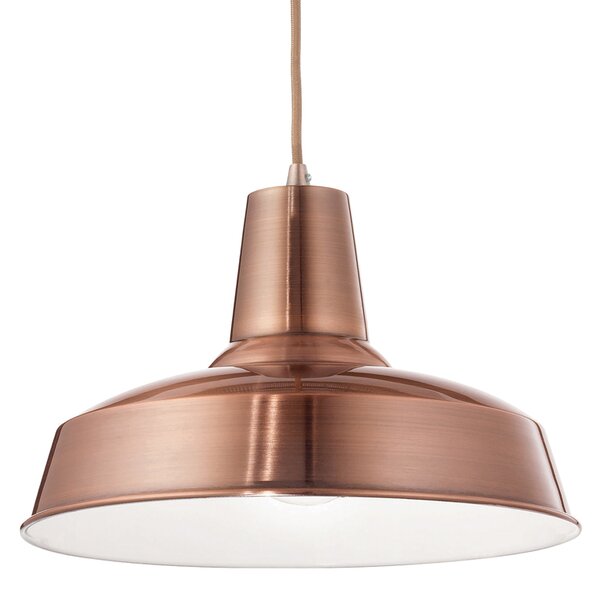 Sospensione Industrial-Minimal Moby Metallo Rame 1 Luce E27