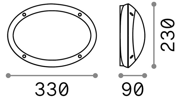 Applique Moderna Medea-1 Materie Plastiche Nero 1 Luce E27