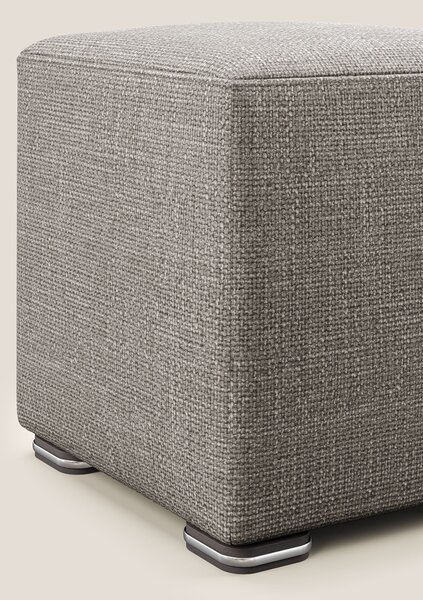 Cube pouf in morbido tessuto impermeabile ad intreccio melangiato T06