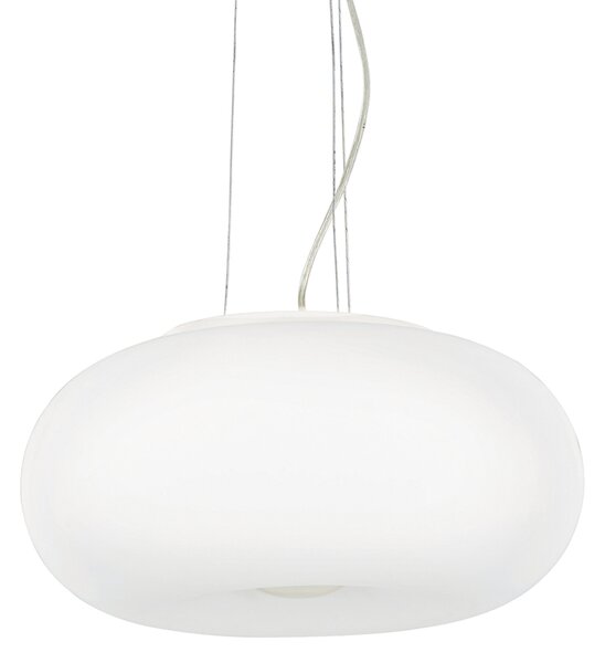Lampada a Sospensione Ulisse Vetro Bianco 3 Luci E27 D52Cm