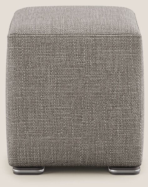 Cube pouf in morbido tessuto impermeabile ad intreccio melangiato T06