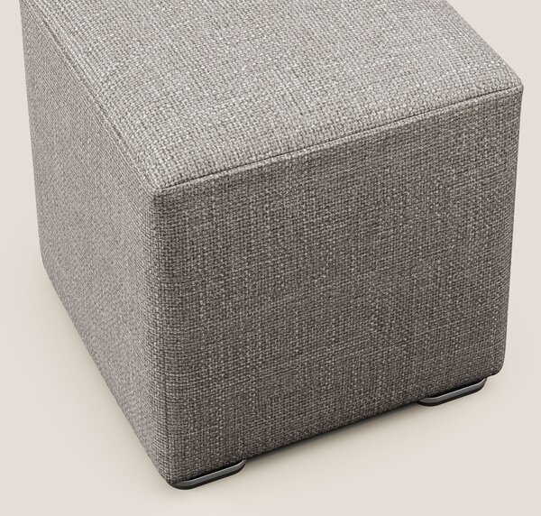 Cube pouf in morbido tessuto impermeabile ad intreccio melangiato T06