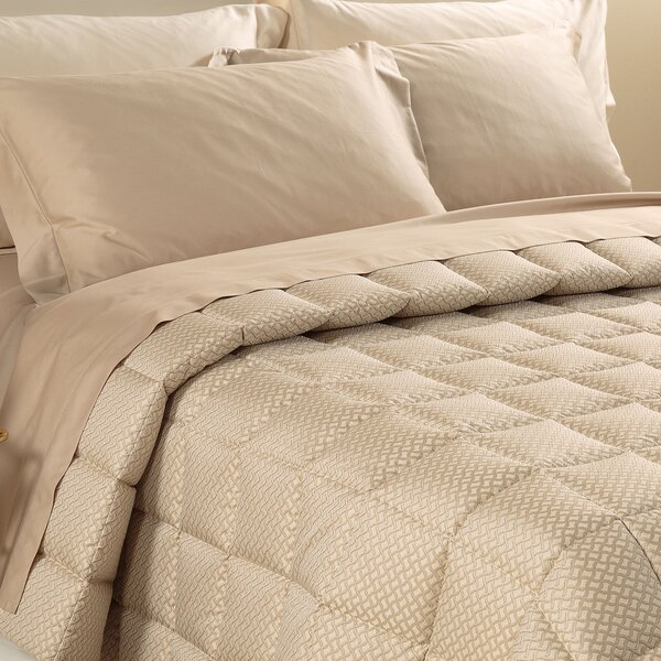 Trapunta Leggerissima In Raso Jacquard Luce Matrimoniale Dreaming Naturale Caleffi