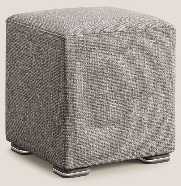 Cube pouf in morbido tessuto impermeabile ad intreccio melangiato T06