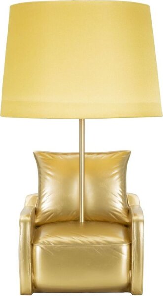 Lampada da tavolo Mauro Ferretti, metà del XX secolo, attacco E27, dimensioni 26x46 cm, color oro