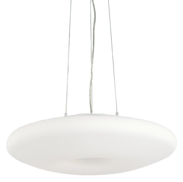 Sospensione Moderna Glory Vetro Bianco 3 Luci E27 D40Cm