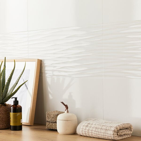 Piastrella per rivestimenti Arctic 30 x 60 cm sp. 9 mm bianco lucido