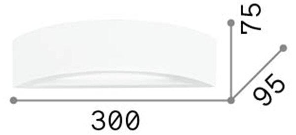 Applique Moderna Soda Gesso Bianco 1 Luce Biemissione E14