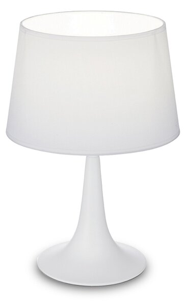 Lampada Da Scrivania-Ufficio Moderna London Metallo Bianco 1 Luce E27 Small