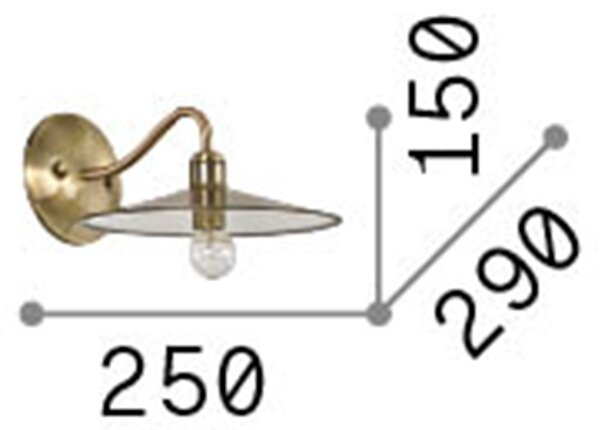 Applique Rustica-Country Cantina Metallo Rame 1 Luce E14