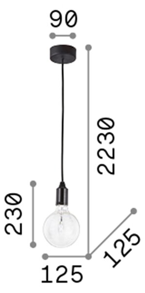 Sospensione Moderna Edison Metallo Bianco 1 Luce E27 8W 3000K Luce Calda