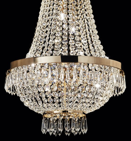 Lampadario Classico Caesar Metallo-Cristallo Oro 6 Luci G9 3W 3000K Luce Calda