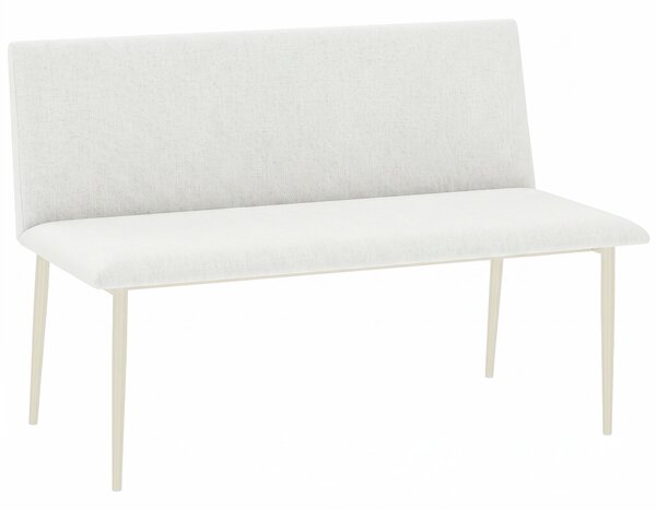 HOMCOM Sedia da pranzo senza braccioli in tessuto effetto lino con gambe in metallo, beige | Aosom Italy