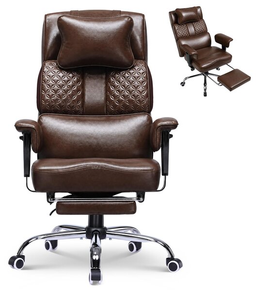 Sedia da gaming GTPLAYER, sedia ergonomica da ufficio con poggiatesta regolabile, supporto lombare ampio, seduta larga 54 cm, inclinazione da 90° a 150°, capacità di carico fino a 180 kg