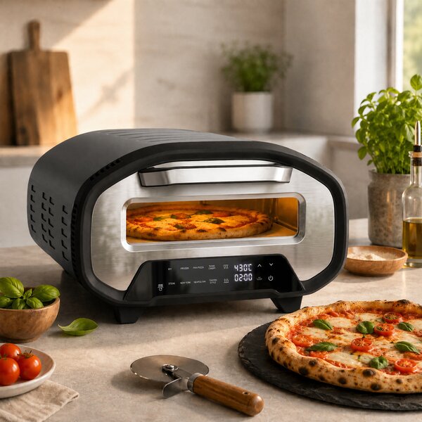 HOMCOM Forno elettrico per pizza con 8 programmi, timer e pietra in ceramica, 2200 W | Aosom Italy
