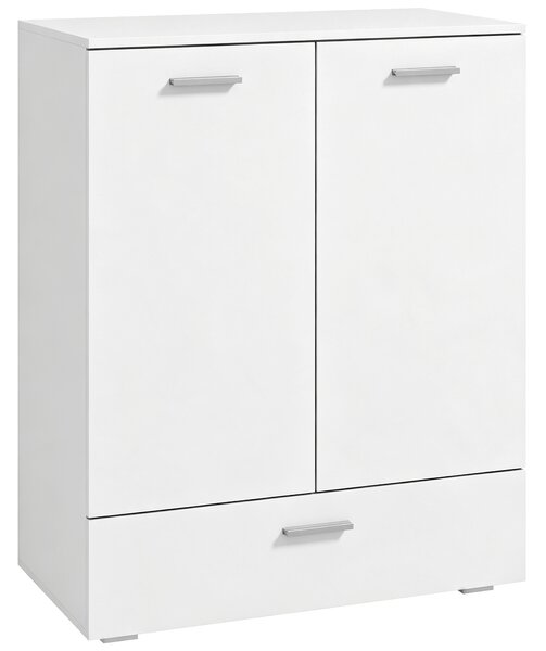 HOMCOM Credenza con cassetto e ripiano interno regolabile, bianco | Aosom Italy