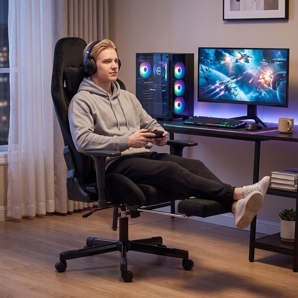 HOMCOM Sedia Gaming Ergonomica Massaggiante e Riscaldante, Reclinabile, Braccioli 4D, Nero | Aosom Italy