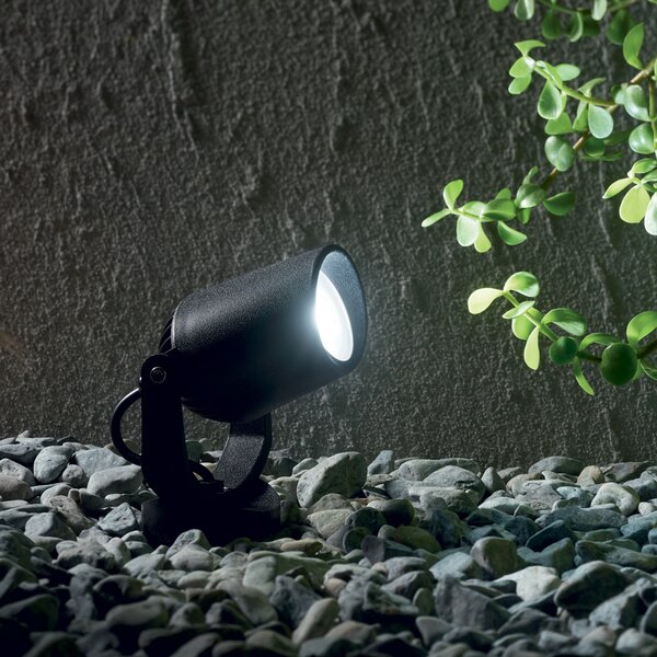 Faretto Da Esterno Moderno Elio Materie Plastiche Nero 1 Luce Gu10