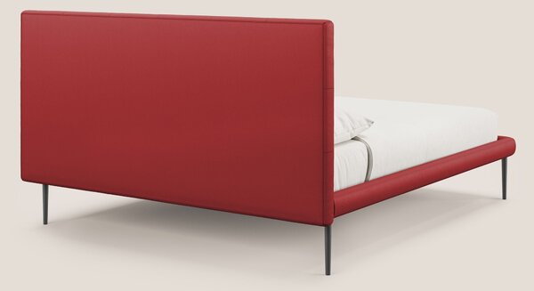 Midori letto imbottito trapuntato in ecopelle con piedini alti T04 ros