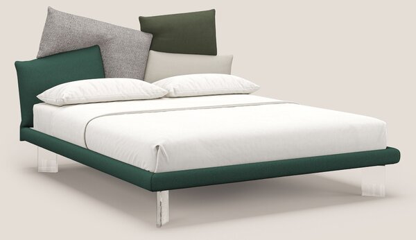 Rebus letto imbottito dal design moderno con piedi trasparenti in plex