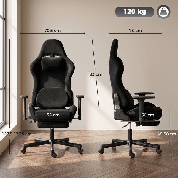 HOMCOM Sedia Gaming Ergonomica Massaggiante e Riscaldante, Reclinabile, Braccioli 4D, Nero | Aosom Italy
