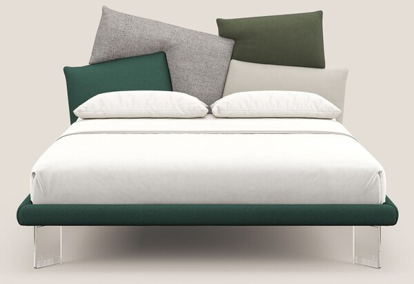 Rebus letto imbottito dal design moderno con piedi trasparenti in plex