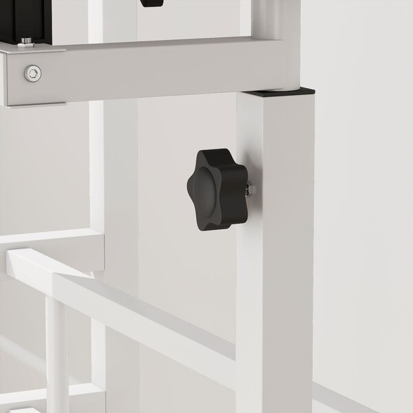 HOMCOM Scrivania Regolabile in Altezza con Ruote e Piano Inclinabile, 70x60x70,5-120 cm, Bianco | Aosom Italy