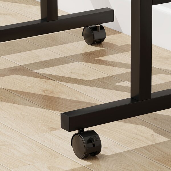 HOMCOM Scrivania Regolabile in Altezza con Ruote e Piano Inclinabile, 70x60 cm, Nero | Aosom Italy