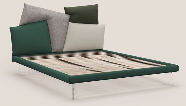 Rebus letto imbottito dal design moderno con piedi trasparenti in plex
