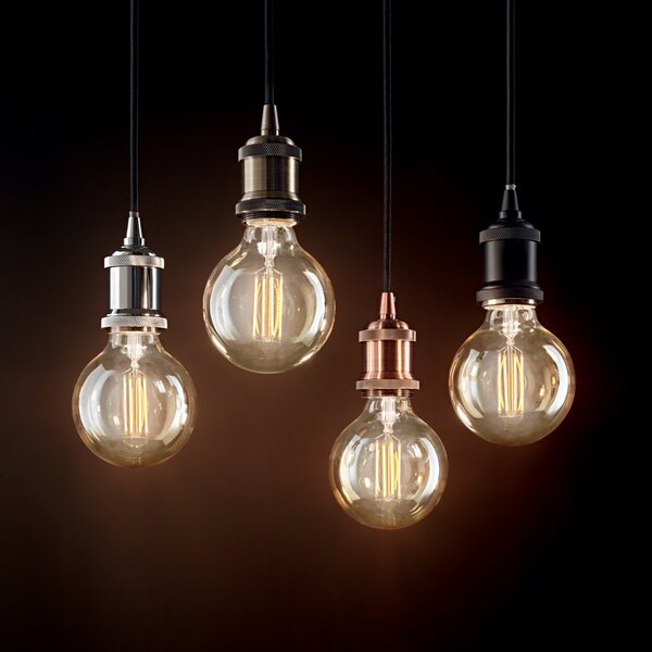 Sospensione Rustica-Country Frida Metallo Ottone Brunito 1 Luce E27