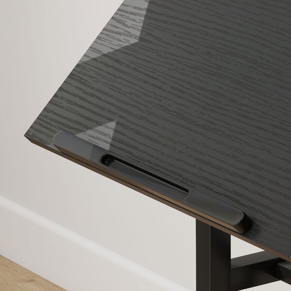 HOMCOM Scrivania Regolabile in Altezza con Ruote e Piano Inclinabile, 70x60 cm, Nero | Aosom Italy