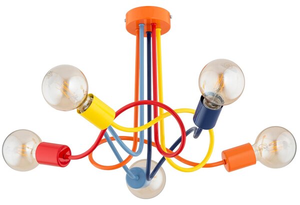 Lampada da soffitto WINGO multicolore 5xE27x15W in metallo, dimensioni: 36x51x51 cm, IP20, Alfa