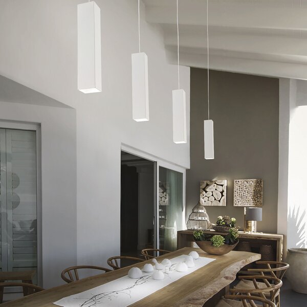Sospensione Moderna Sky Metallo Bianco 1 Luce Gu10 7W 3000K Luce Calda