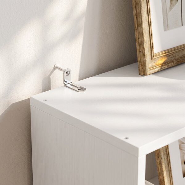 HOMCOM Libreria a 6 Livelli con 4 Scomparti Aperti e 2 Ante, 60x24x182 cm, Bianco | Aosom Italy