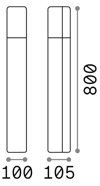 Paletto Da Esterno Moderno Pulsar Alluminio Antracite 1 Luce E27