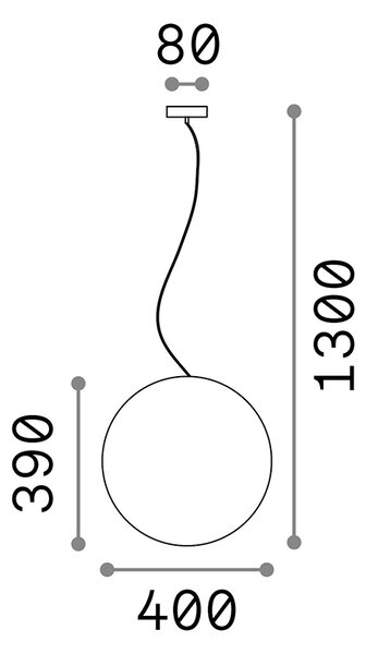 Sospensione Moderna Sole Alluminio Bianco 1 Luce E27 D40Cm