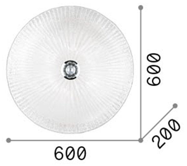 Plafoniera Classica Shell Vetro Ambra 6 Luci E27
