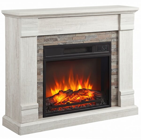 HOMCOM Camino Elettrico Decorativo 1800W con Effetto Fiamma, Termostato, Timer e Telecomando, Natural | Aosom Italy