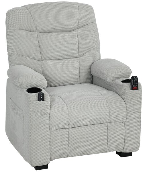 HOMCOM Poltrona Relax Elettrica con Massaggio, Riscaldamento e Funzione Memory, Grigio | Aosom Italy