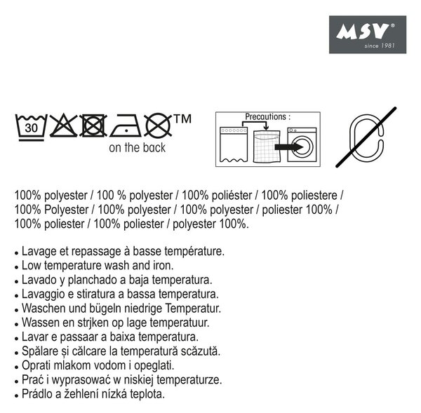Tenda per doccia 180x200 cm Sugar – MSV