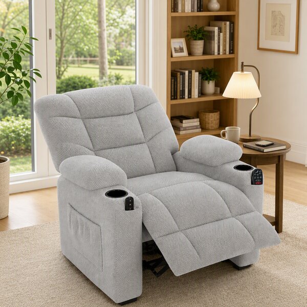 HOMCOM Poltrona Relax Elettrica con Massaggio, Riscaldamento e Funzione Memory, Grigio | Aosom Italy